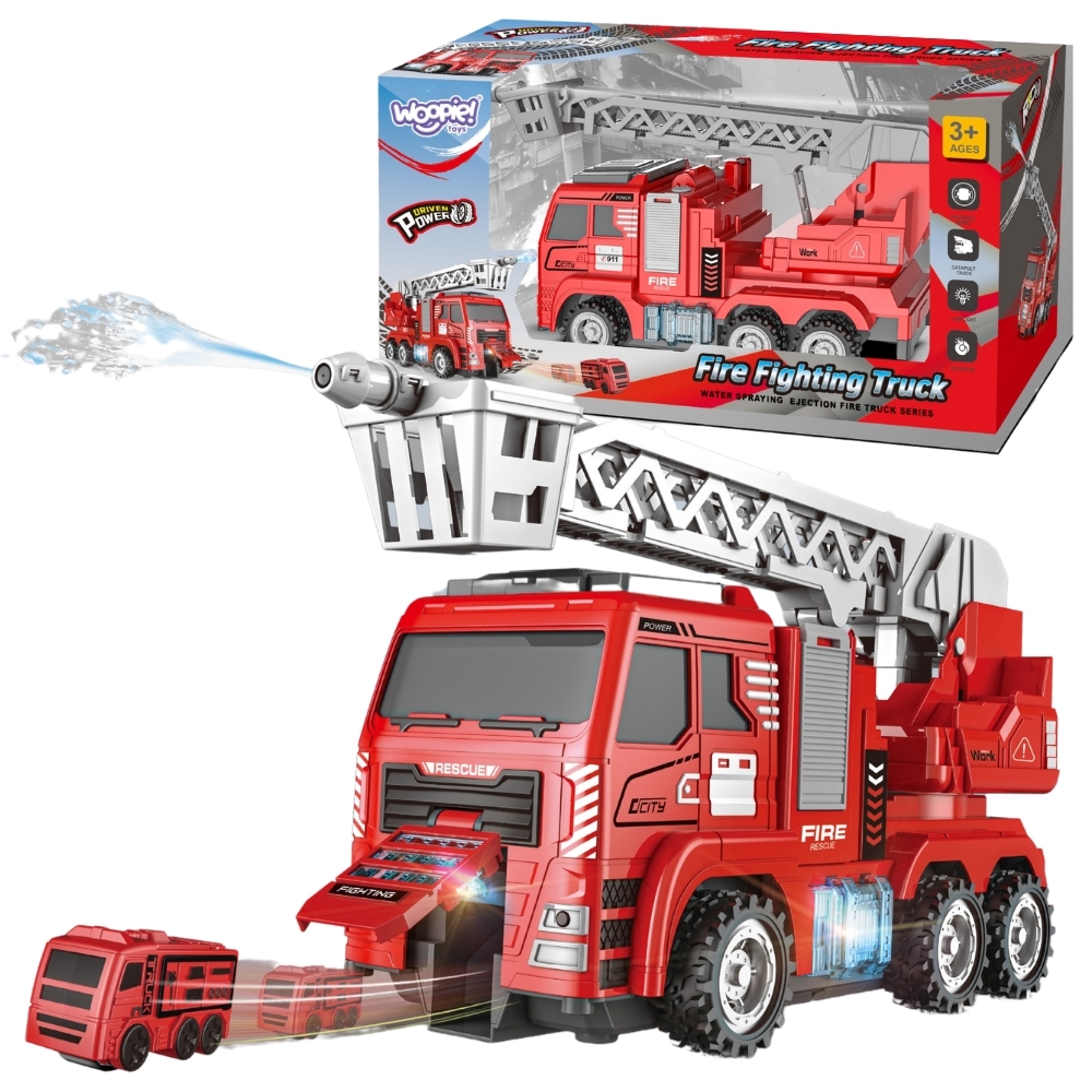 WOOPIE interaktyvus gaisrinės automobilis su judančiomis kopėčiomis WOOPIE interaktyvus gaisrinės automobilis su judančiomis kopėčiomis