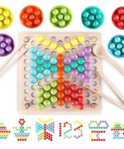 WOOPIE spalvotų kamuoliukų Montessori dėlionės mozaikos rūšiavimo rinkinys