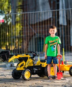 FALK KOMATSU pedalinis traktorius-ekskavatorius-kaušas-priekaba