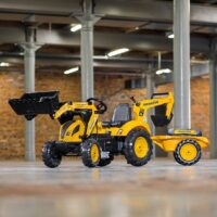 FALK KOMATSU pedalinis traktorius-ekskavatorius-kaušas-priekaba