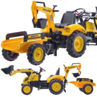 FALK KOMATSU pedalinis traktorius-ekskavatorius-kaušas-priekaba