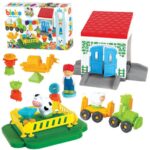 MOCHTOYS Plytos Ežiai Smeigtukai Plytos FARMA dėžutėje 100 vnt. + 3 paveikslai