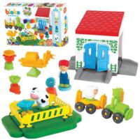 MOCHTOYS Plytos Ežiai Smeigtukai Plytos FARMA dėžutėje 100 vnt. + 3 paveikslai