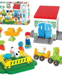 MOCHTOYS Plytos Ežiai Smeigtukai Plytos FARMA dėžutėje 100 vnt. + 3 paveikslai
