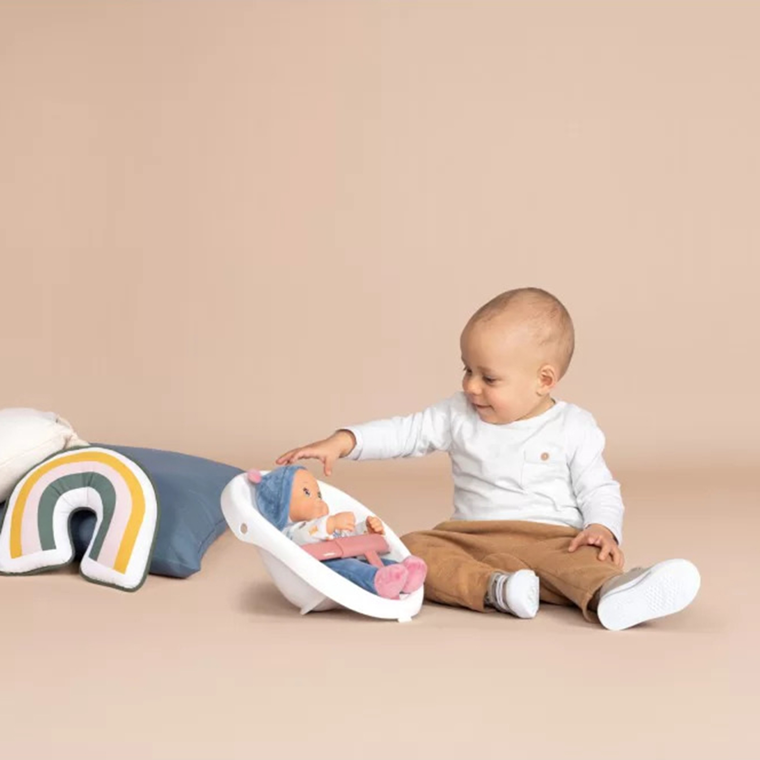 SMOBY Little Walker Pusher 3in1 vežimėlis kūdikiui + lėlė SMOBY Little Walker Pusher 3in1 vežimėlis kūdikiui + lėlė