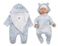 Kombinezonas PAJAC COTTON MINKY mėlynai pilkas
