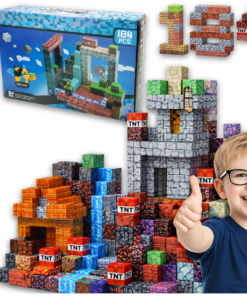 Magnetinės minecraft kaladėlės 184vnt
