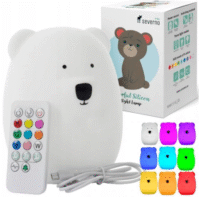 Meškučio formos naktinė lempa RGB