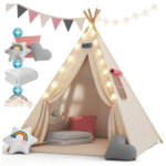 Vaikų palapinė Tipi wigwam su iglo pagalvėmis