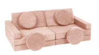 Velinda daugiafunkcinė modulinė sofa vaikams, putplasčio blokeliai, rožinė - Image 3
