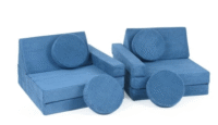 VELINDA Daugiafunkcinė modulinė sofa vaikams iš putplasčio blokų - mėlyna - Image 3