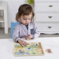 TOOKY TOY Interaktyvi medinė dėlionė – gyvūnai