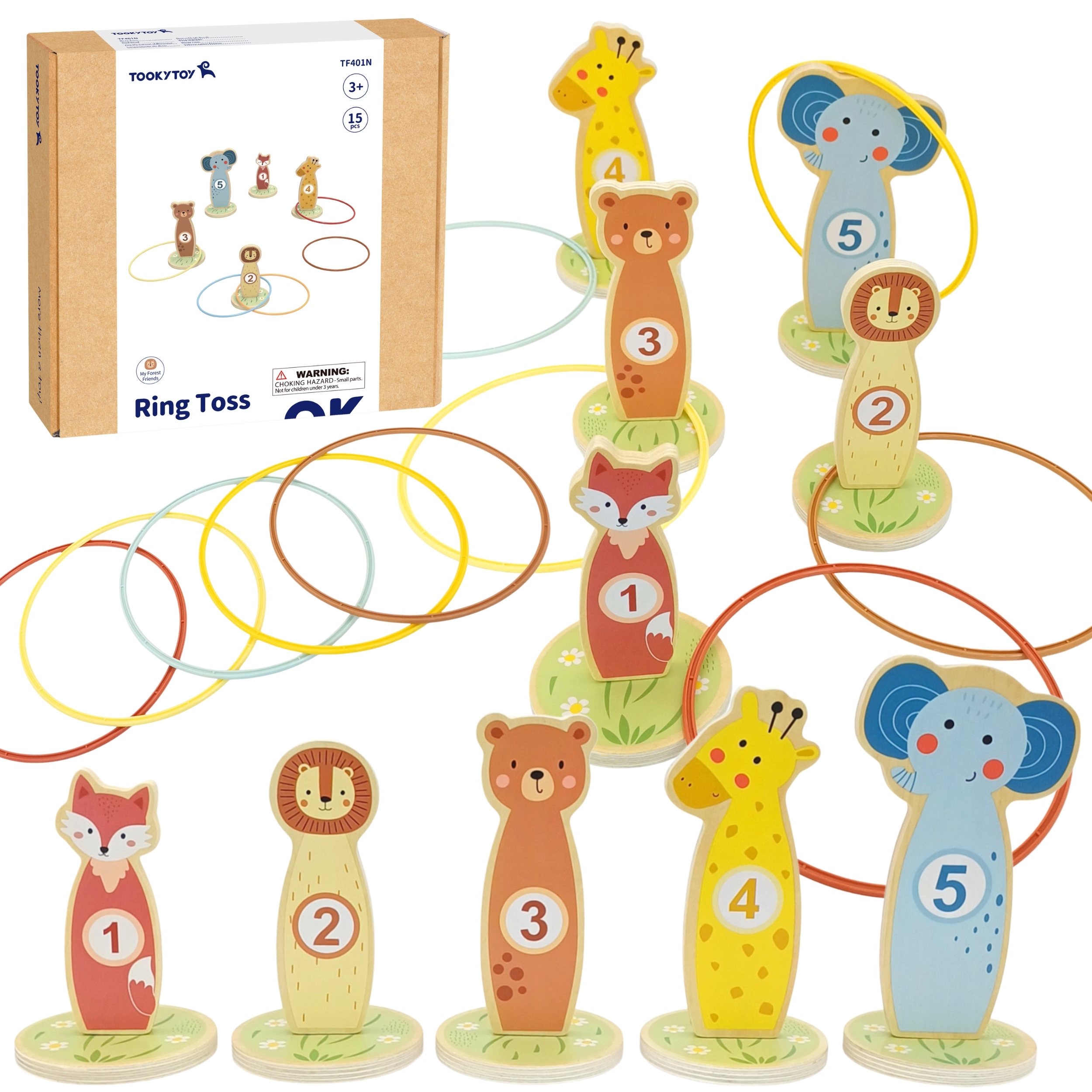 TOOKY TOY Mediniai įgūdžių žaidimo lankai „Mėtyk į taikinį“ TOOKY TOY Mediniai įgūdžių žaidimo lankai „Mėtyk į taikinį“