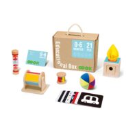 TOOKY TOY Žaislu dėžutė XXL Montessori dėžutė Edukacinė 6in1 Sensorinė 0-6 mėn.