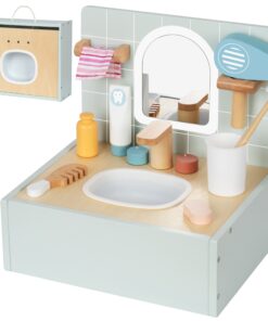 TOOKY TOY kambariui medinė vonio kriauklė vonios kambariui su priedais