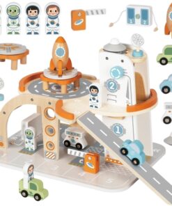 TOOKY TOY medinė automobilių stovėjimo aikštelė
