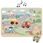 TOOKY TOY medinė interaktyvidėlionė – automobiliai