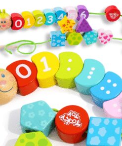 TOOKY TOY mediniai siūlo vėrimo kaladėlės vikšrui