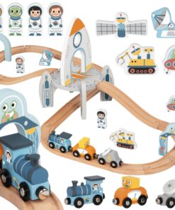 TOOKY TOY medinis kosminių traukinių rinkinys