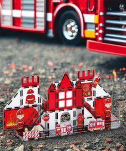 WOOPIE 3D magnetinių blokų priešgaisrinės tarnybos rinkinys 48vnt