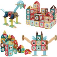 WOOPIE 3D statybinių trinkelių mokomasis rinkinys Kulodrom vaflinis rutulinis takelis 128el.