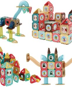 WOOPIE 3D statybinių trinkelių mokomasis rinkinys Kulodrom vaflinis rutulinis takelis 128el.