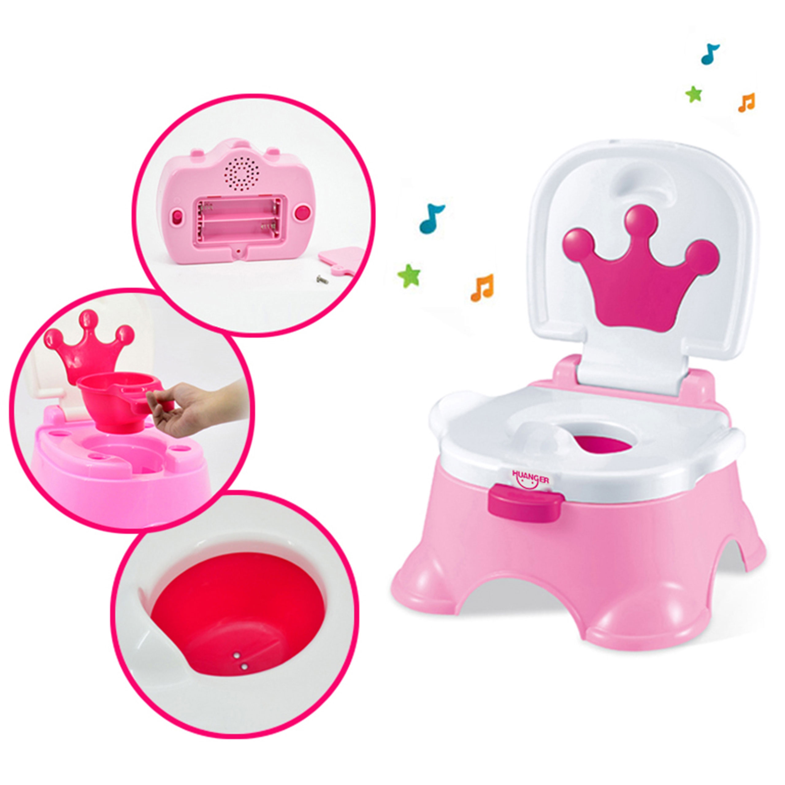 WOOPIE BABY Pirmasis puodukas vaikams su muzika 3in1 kėdės laipsnis WOOPIE BABY Pirmasis puodukas vaikams su muzika 3in1 kėdės laipsnis