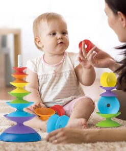 WOOPIE BABY Spalvinga dėlionė piramidė Edukacinė dėlionė 18m+