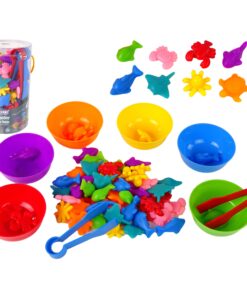 WOOPIE Montessori edukacinis žaidimas Spalvų rūšiuoklė Jūros šalis 64 vnt.