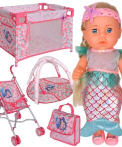 WOOPIE ROYAL 36 cm kūdikio lėlė „Undinėlė“ — interaktyvus XXL priežiūros rinkinys (18 viename)