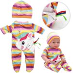WOOPIE ROYAL Lėlės drabužių komplektas Romperio bodis Vienaragio kepurė 43-46 cm