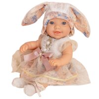 WOOPIE ROYAL Vintažinė lėlė kūdikiams 24 cm su zuikio suknele ir kepure