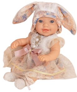 WOOPIE ROYAL Vintažinė lėlė kūdikiams 24 cm su zuikio suknele ir kepure
