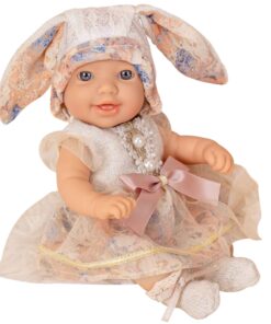 WOOPIE ROYAL Vintažinė lėlė kūdikiams 24 cm su zuikio suknele ir kepure