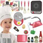 WOOPIE Small Cook Set Indukciniai puodai Keptuvė Rožinis virdulys 30el.