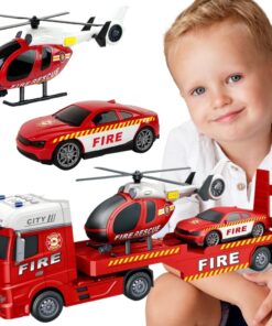 WOOPIE Vehicle Set Fire Truck Sraigtasparnis Automobilis Šviesos garsas