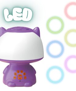 WOOPIE daugiafunkcinė RGB lempa „Bluetooth“ garsiakalbis karaoke balso moduliatorius SD kortelė violetinė