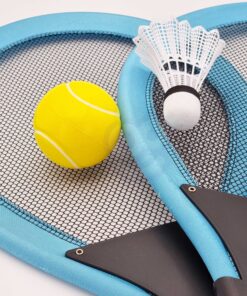 WOOPIE didelių vaikiškų badmintono rakečių rinkinys + plunksninė