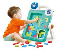 WOOPIE dvipusė piešimo lenta Tetris žaidimas 2in1 oranžinė