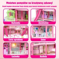 WOOPIE vilos lėlių namelis su aksesuarais ir šviečiančia lėle 296vnt