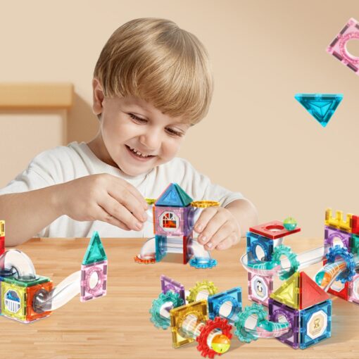 WOOPIE magnetiniai statybiniai blokai 3D mokomasis rinkinys Kulodrom rutulinis takelis 126el.el.