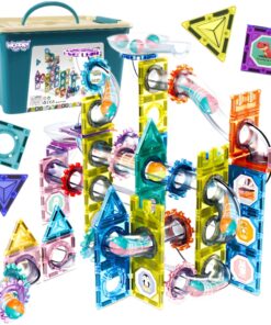 WOOPIE magnetiniai statybiniai blokai 3D mokomasis rinkinys Kulodrom rutulinis takelis 126el.el.