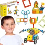 WOOPIE magnetinių 3D blokų transporto priemonių rinkinys 80vnt