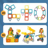 WOOPIE magnetinių 3D blokų transporto priemonių rinkinys 80vnt