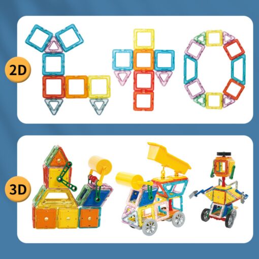 WOOPIE magnetinių 3D blokų transporto priemonių rinkinys 80vnt