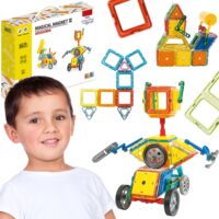 WOOPIE magnetinių 3D blokų transporto priemonių rinkinys 80vnt