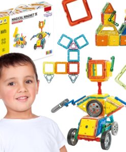 WOOPIE magnetinių 3D blokų transporto priemonių rinkinys 80vnt