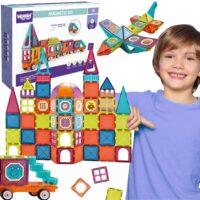 WOOPIE magnetinių 3D kaladėlių traukinių rinkinys