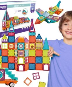 WOOPIE magnetinių 3D kaladėlių traukinių rinkinys