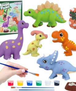WOOPIE „pasidaryk pats“ dažymo rinkinys: pasigaminkite gipso figūrėles ir jas nudažykite – dinozaurų rinkinys